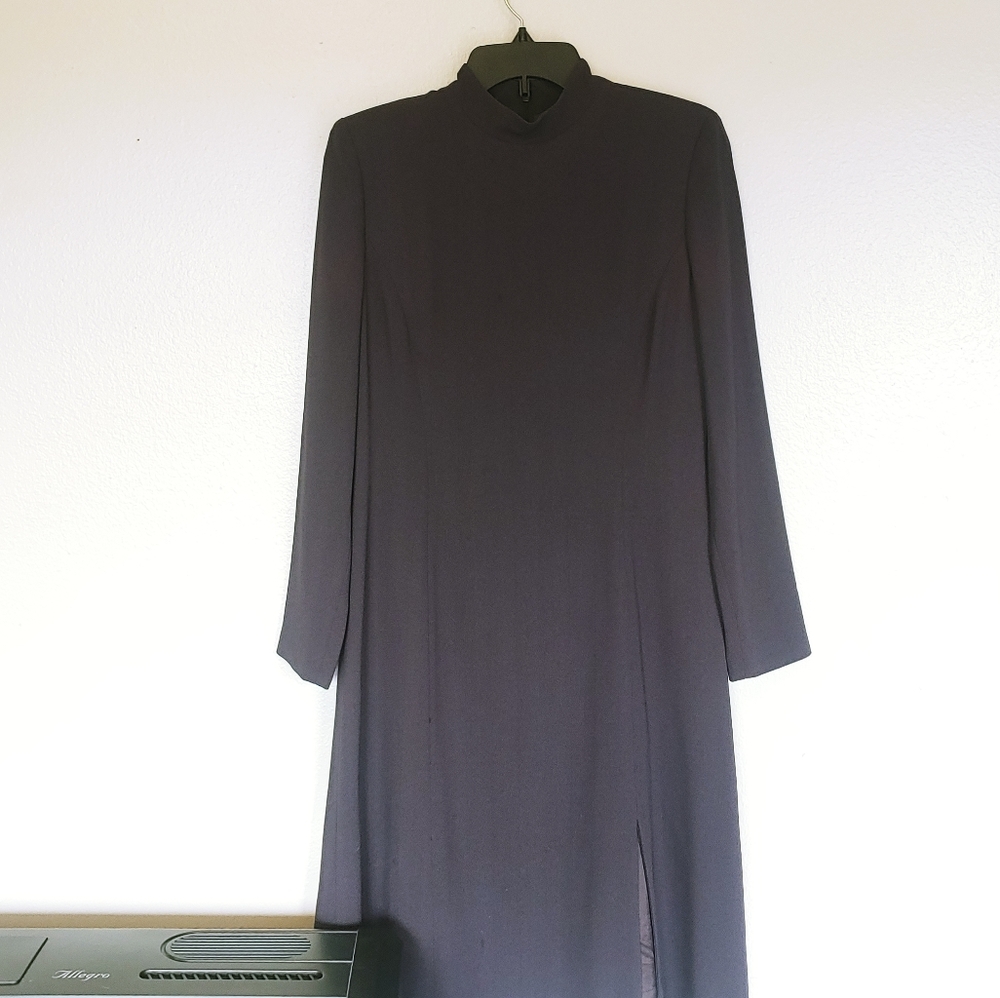 Ellen Tracy Charcoal Grey Dress Long Sleeve